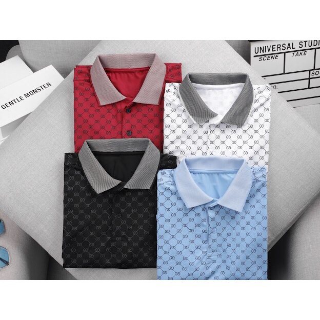 Áo thun polo nam có cổ hoạ tiết phối bâu cực sang ATT114