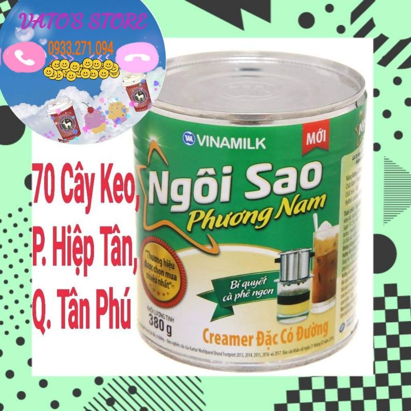 Sữa đặc Ngôi Sao Phương Nam lon 380g / Kem đặc có đường Ngôi sao Phương Nam hộp thiếc 380g