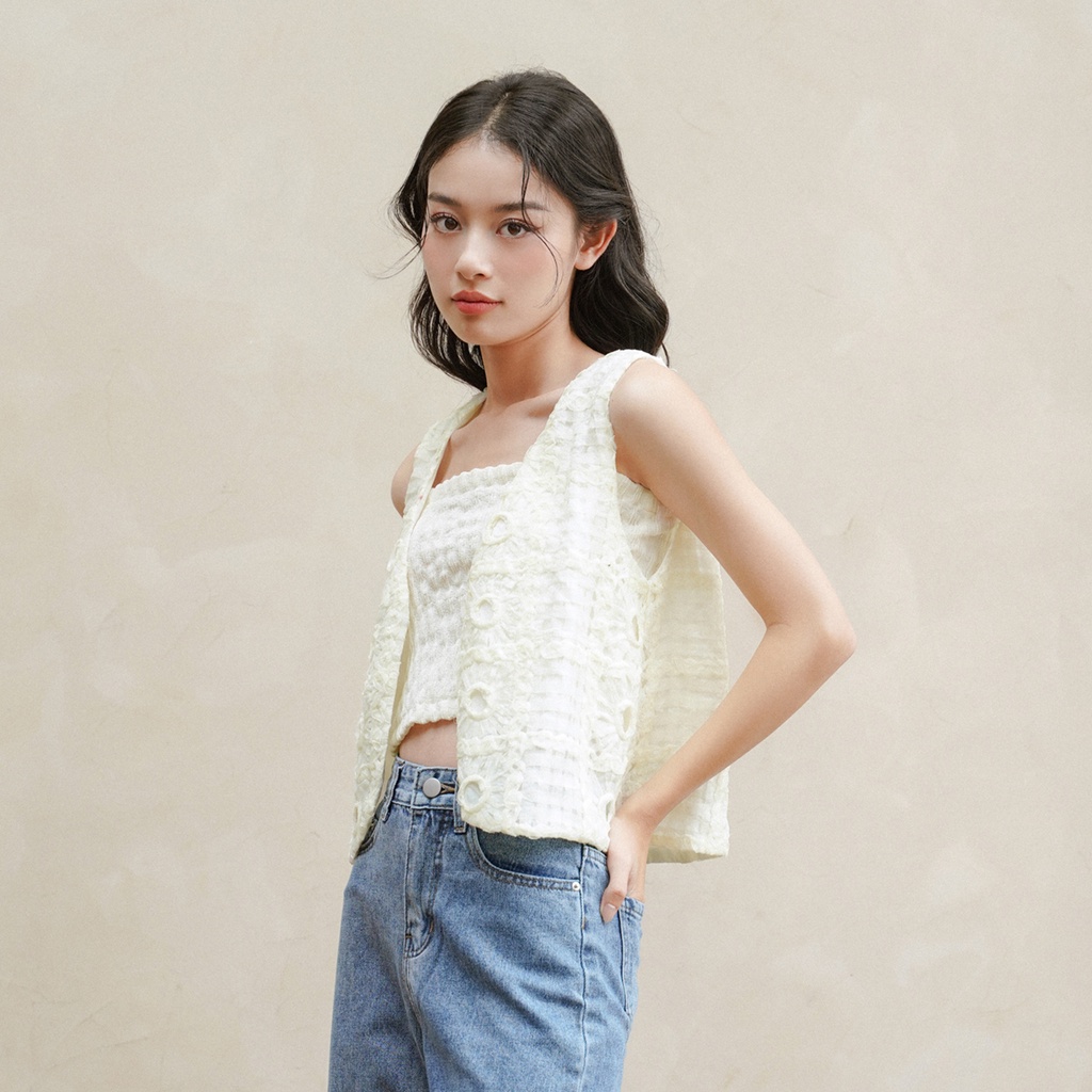 BLEUBIRD Áo gile ren Lace Waistcoat