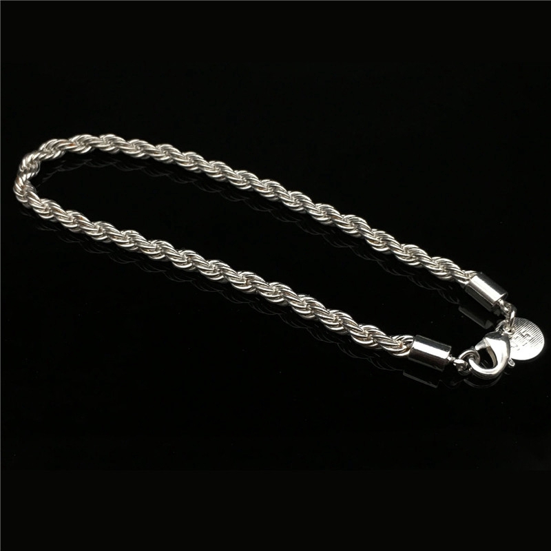 Bạc Trang Sức Thời Trang 4Mm Vòng Tay Đơn Giản