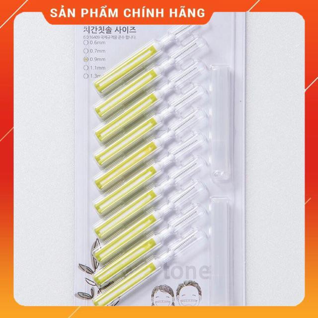 Chải kẽ răng cao cấp SGS kiểu I size 0.9mm nhập khẩu từ Hàn Quốc ( Vỉ 10 cây )