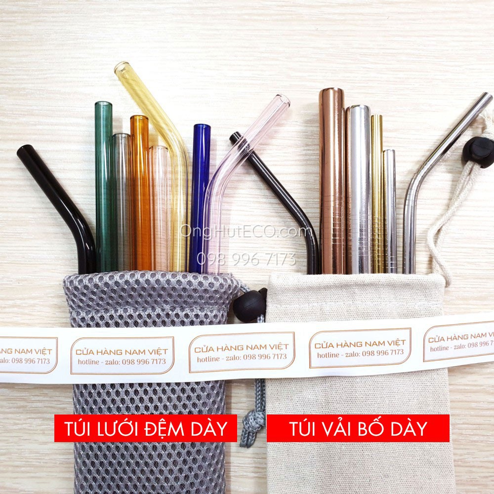 Ống Hút Thủy Tinh Loại Lớn Hút Trân Châu - Đường Kính 14mm, Dài 22 - 25cm