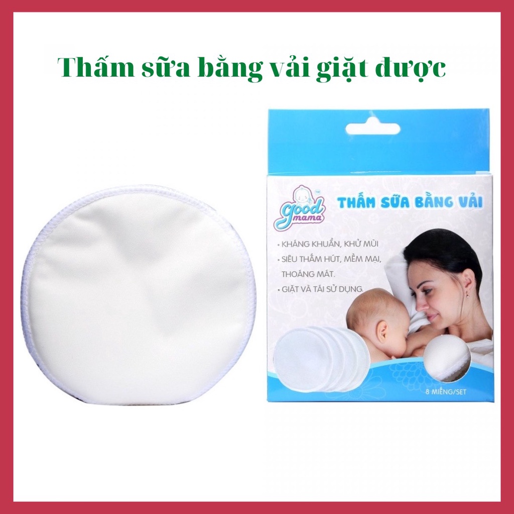 Miếng Lót Thấm Sữa bằng vải giặt được Good Mama dùng được nhiều lần
