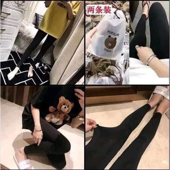 Sỉ quần legging gấu brown chất thun lạnh siêu co giãn