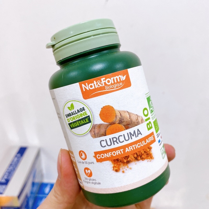 Viên uống tinh bột Nghệ hữu cơ Nat&Form 200 viên