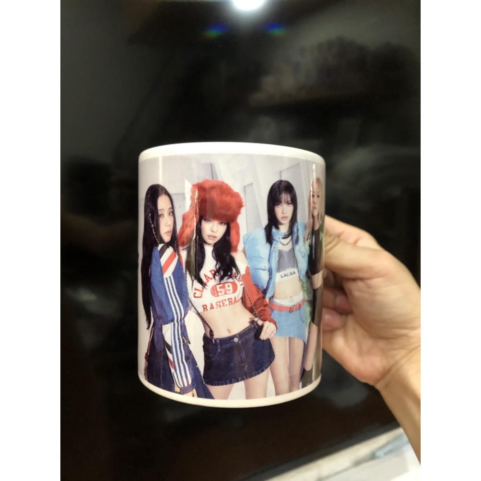 Cốc in hình Blackpink Jennie  Lisa Jisoo Rosé hàng có sẵn in theo yêu cầu