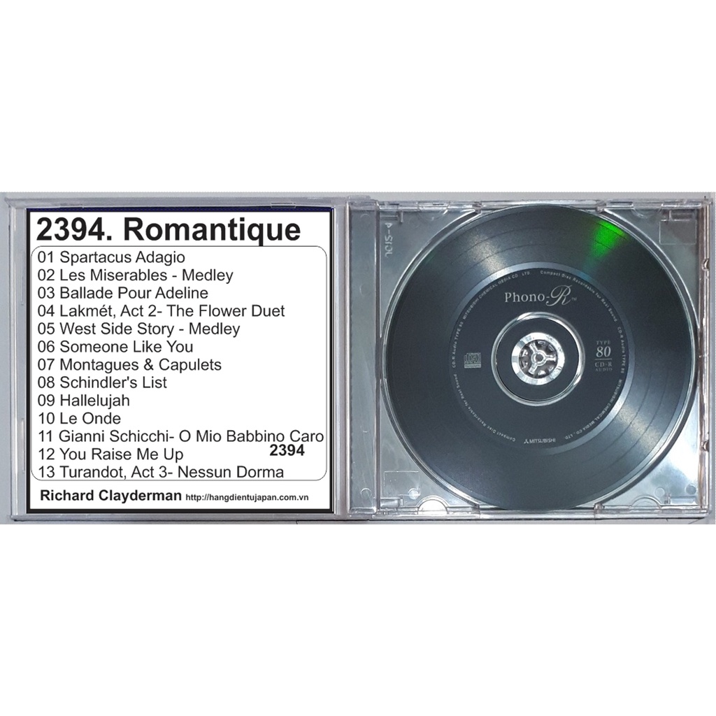 Bộ 4 CD nhạc hòa tấu Richard Clayderman ( 2392 - 2395 )