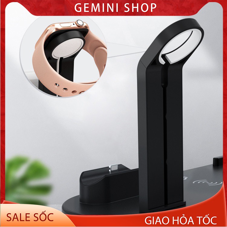 ĐẾ SẠC NHANH KHÔNG DÂY 10W ĐA NĂNG 4 IN 1 YM-U45 CHO NHIỀU THIẾT BỊ GEMINI SHOP