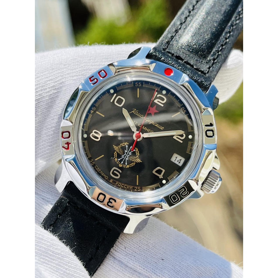 Đồng hồ Nga Vostok Komandirskie 811296. Đồng hồ nam Vostok máy cơ lên giây, size mặt 39, size dây 18, chống nước 3 atm