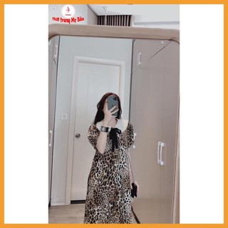 Đầm bầu thiết kế da beo ( ảnh thật)