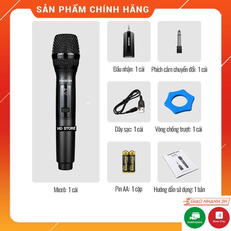 Micro Không Dây Hát Karaoke Takstar TS-K201 Độ Nhạy Cao, Chống Nhiễu, Khoảng Cách Xa, Chính Hãng Cao Cấp Bảo Hành 1 Năm