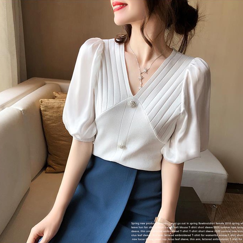 Áo Sơ Mi Nữ Tay Phồng Thời Trang Hàn Quốc Xinh Xắn