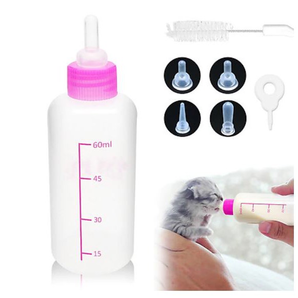 [Chăm Sóc Thú Cưng] Bình Sữa Cho PET Loại Bé 60ml - Bình Sữa Dành Cho Chó Mèo - Vật Dụng Cho Thú Cưng