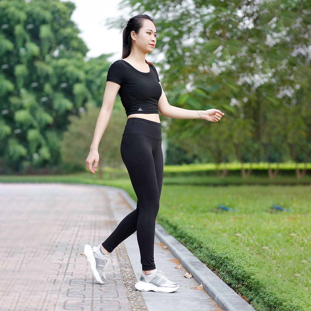 Set đồ tập Yoga, gym, dance cho nữ (Genmax V3 dài tôn dáng - Croptop Cộc tay có đệm mút nâng ngực)