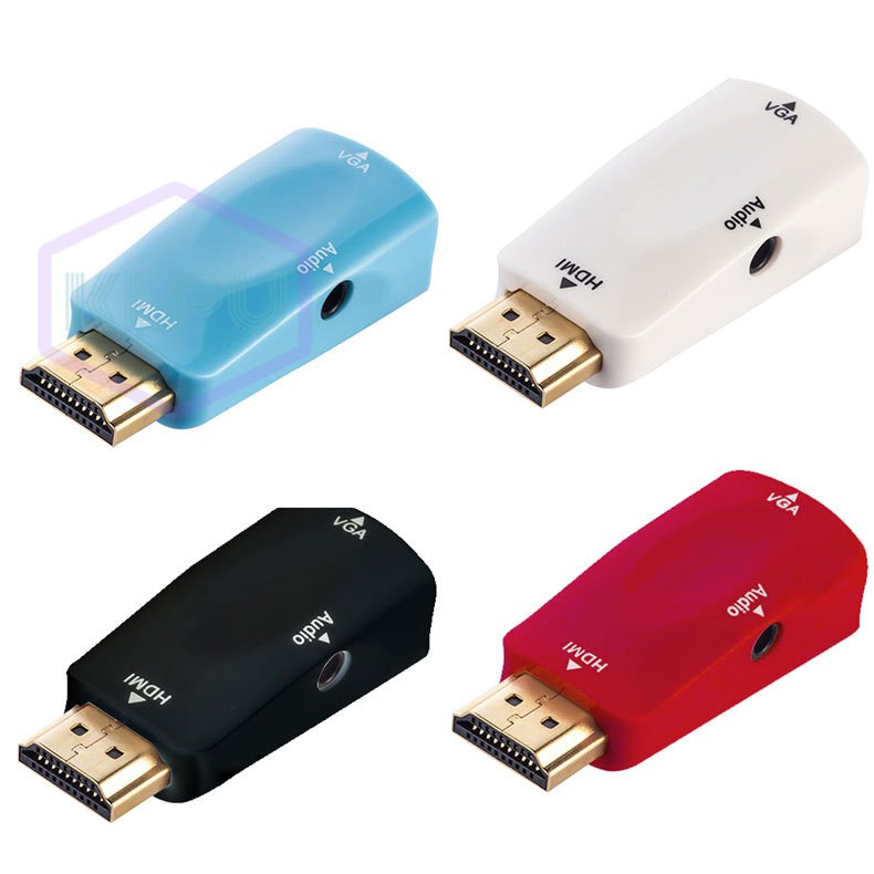 Đầu chuyển đổi HDMI sang VGA có cổng âm thanh 1080p cho PC / TV / Xbox 360