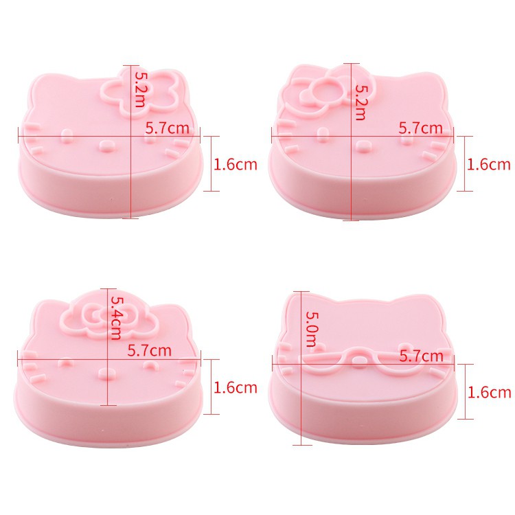 Bộ 4 khuôn làm bánh quy CHEF MADE KT7059 tạo hình hello kitty ba chiều thủ công