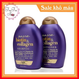 DẦU GỘI / DẦU XÃ OGX Thick and Full Biotin and Collagen 385ML
