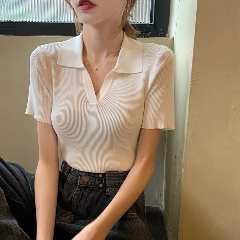 - Áo thun crotop kiểu ôm, áo phông crotop tay ngắn có cổ phong cách Hàn Quốc thời trang DYN’S HOUSE - A656 | BigBuy360 - bigbuy360.vn