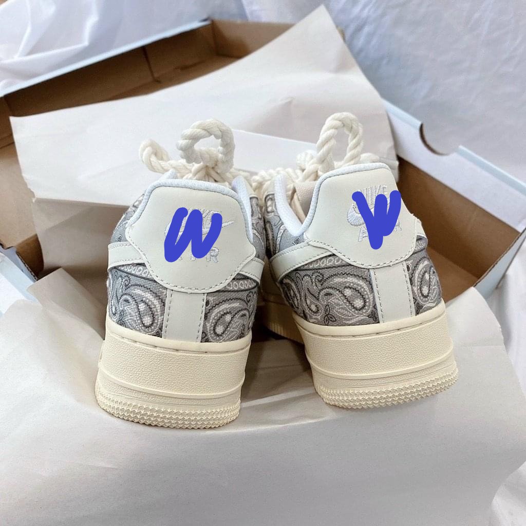 Giày thể thao N AF1 cavans dây thừng, Giày air force 1 dây trạc phối độc lạ nam nữ hot trend