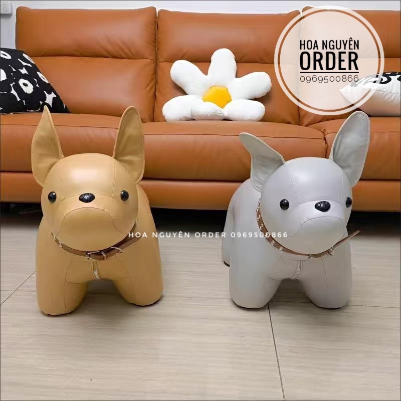 Ghế đệm ngồi hình Chó dễ thương vỏ bọc bằng da Decor siêu xinh❤️😍