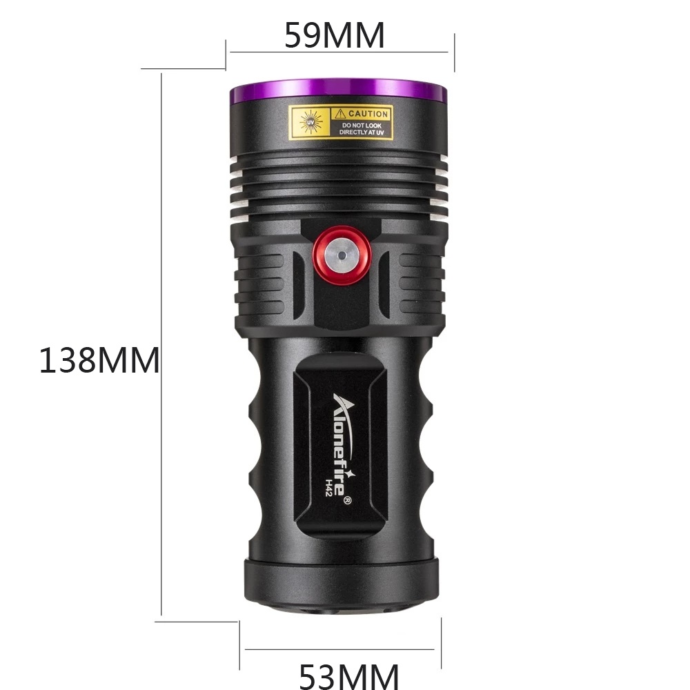 Đèn pin ALONEFIRE H42UV 60W UV siêu sáng 365nm UV hiệu quả cao