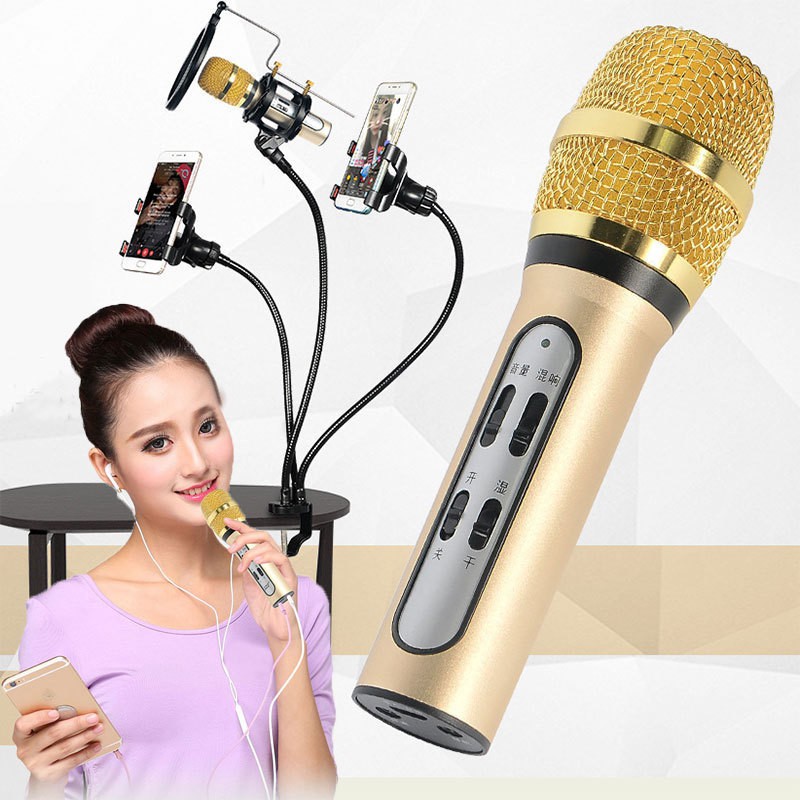 [Tặng Full Phụ Kiện] Micro hát thu âm C11 cao cấp dành cho hát live stream facebook,tiktok,bigo, karaoke trên điện thoại