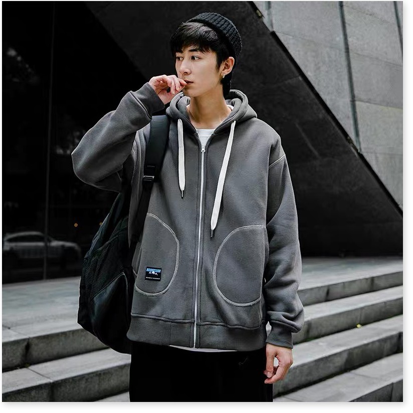 ÁO KHOÁC NỮ HOODIE DÂY KÉO VIỀN CHỈ NỔI THỜI TRANG GIỚI TRẺ