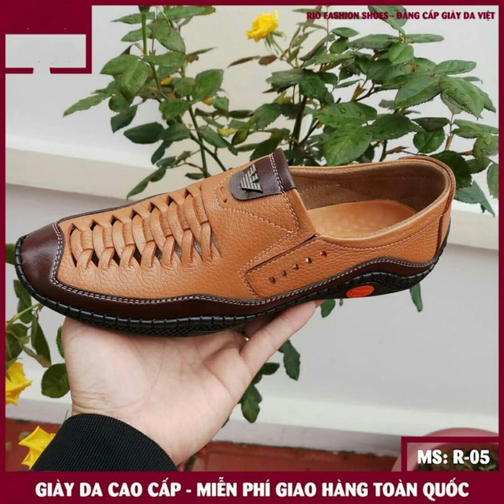 Giày Lười Da Bò Nam ( BH 12 THÁNG) R05 MTSPORT