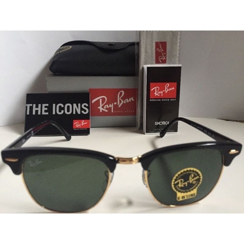 Ống Kính Xanh Mới Ray Ban Clubmaster Rb3016 W0365 51mm