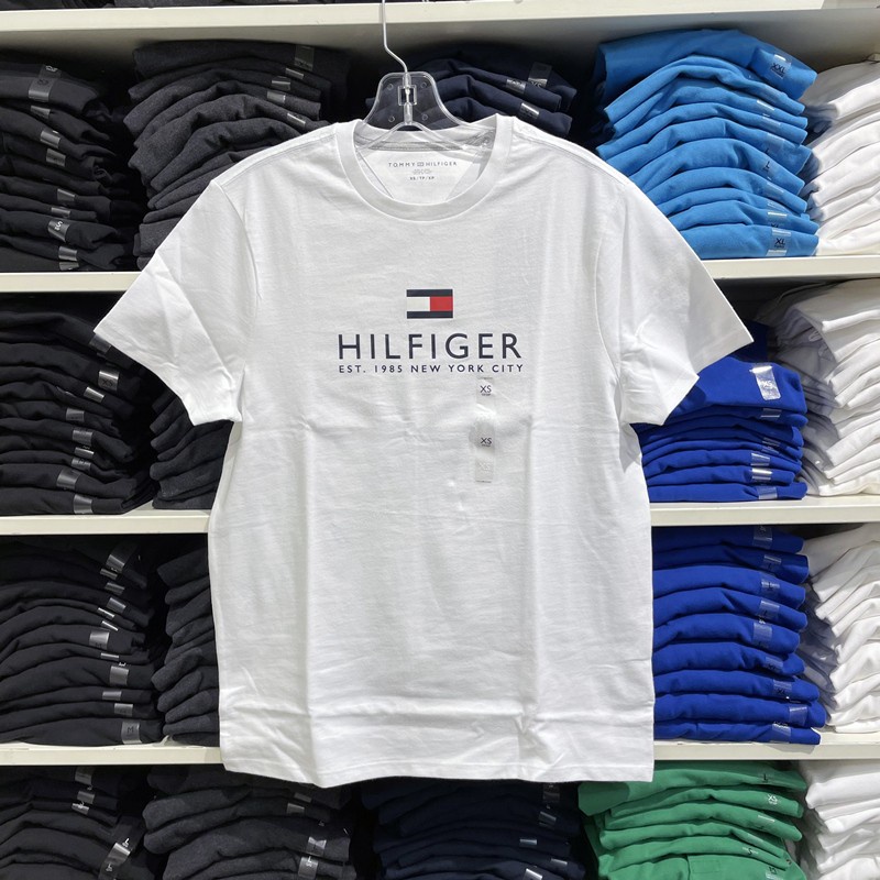 Áo Thun Cotton Tay Ngắn Cổ Tròn In Hình Nhãn Hiệu Và Chữ Tomy Mùa Hè Dành Cho Nam Nữ