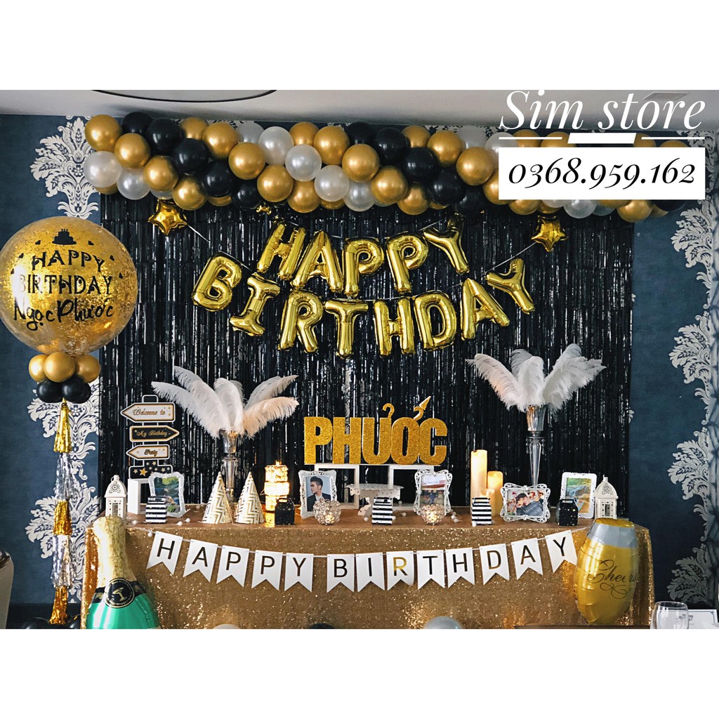 Rèm trang trí kim tuyến trang trí sinh nhật xịn xò 2Met