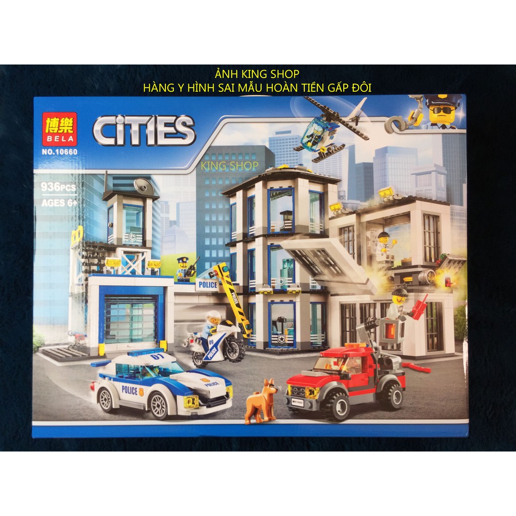 Lego City Serise 60141 New Police Station Bela 10660 Trụ Sở Cảnh Sát Xe ô tô Lepin 02020 lắp ráp xếp hình cho bé