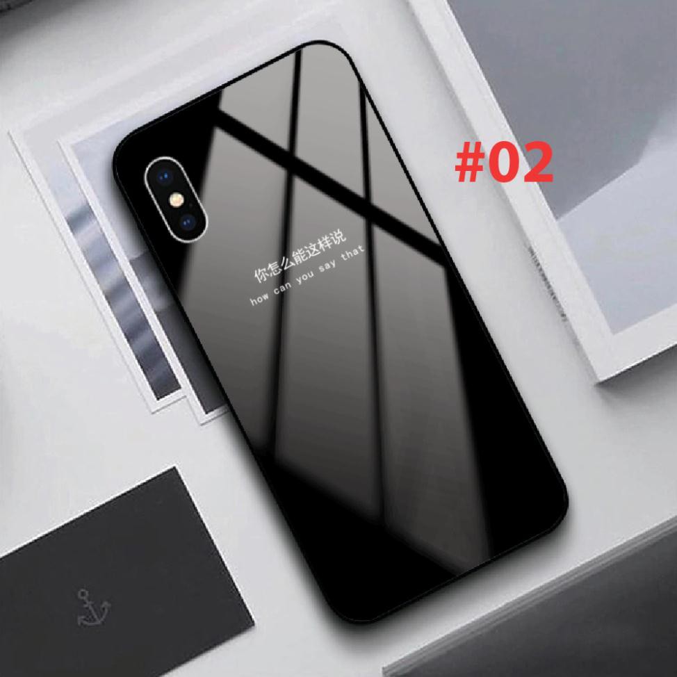 Ốp lưng kính Samsung Galaxy S8 S8+ S9 S9+ S10 S10+ in hình BLACK WHITE