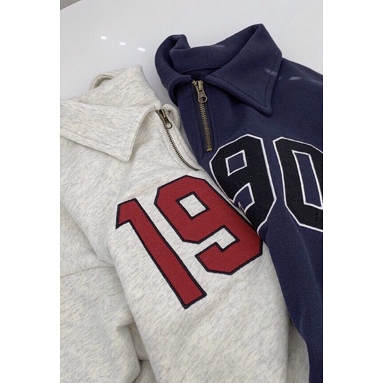 Áo Nỉ Cổ Khoá 1990 - Áo Nỉ Nữ 2 Màu Dáng Thụng Siêu Hot Trend