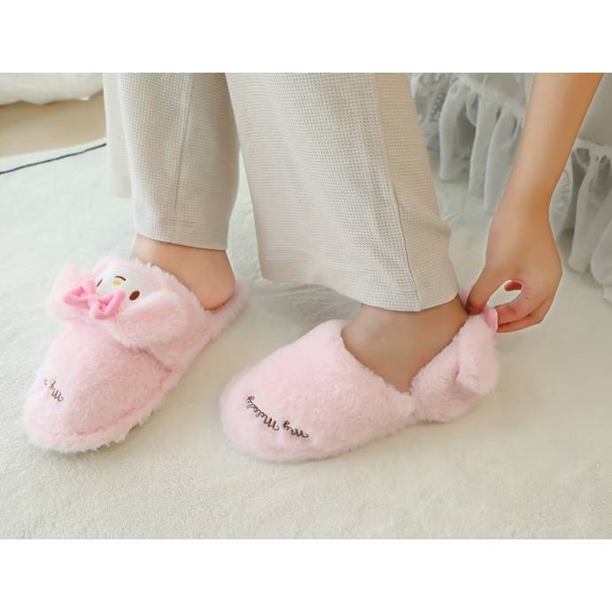 SANRIO Dép Bông Đi Trong Nhà Chống Trượt Hình Kuromi Cinnamoroll Melody Đáng Yêu