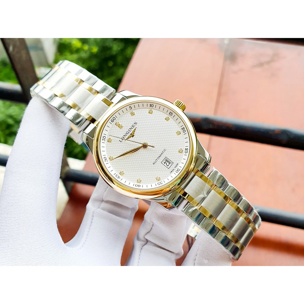 Đồng hồ nam chính hãng Longines Master Collection Diamond Demi 18kt L26285777 - Máy cơ tự động Thụy Sĩ - Viền vàng 18k