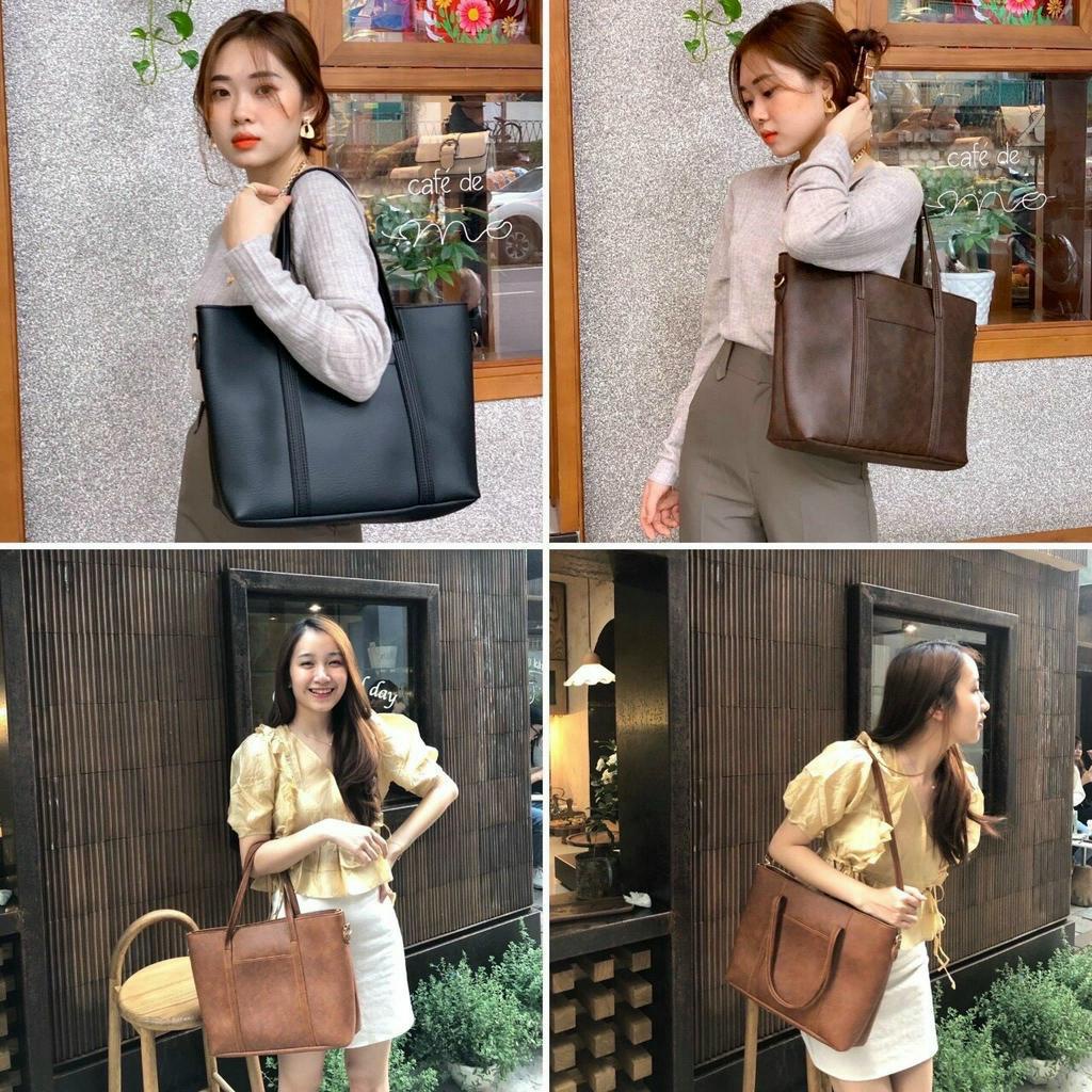 Túi tote da công sở đựng vừa A4, laptop phong cách sang chảnh tiểu thư TV29