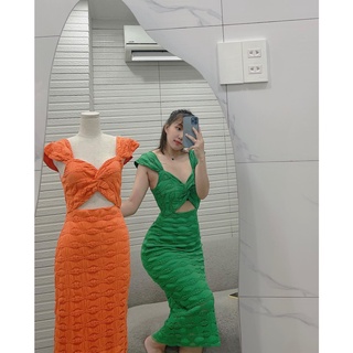 B83-ĐẦM BODY NƠ CHÉO CUTOUT