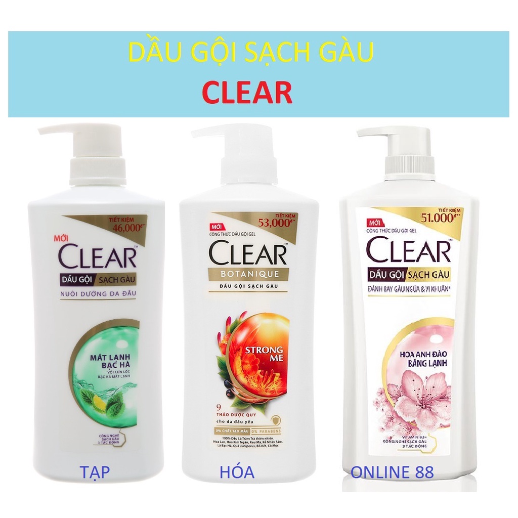 Dầu gội sạch gàu Clear Botanique chai 630g/ 640g