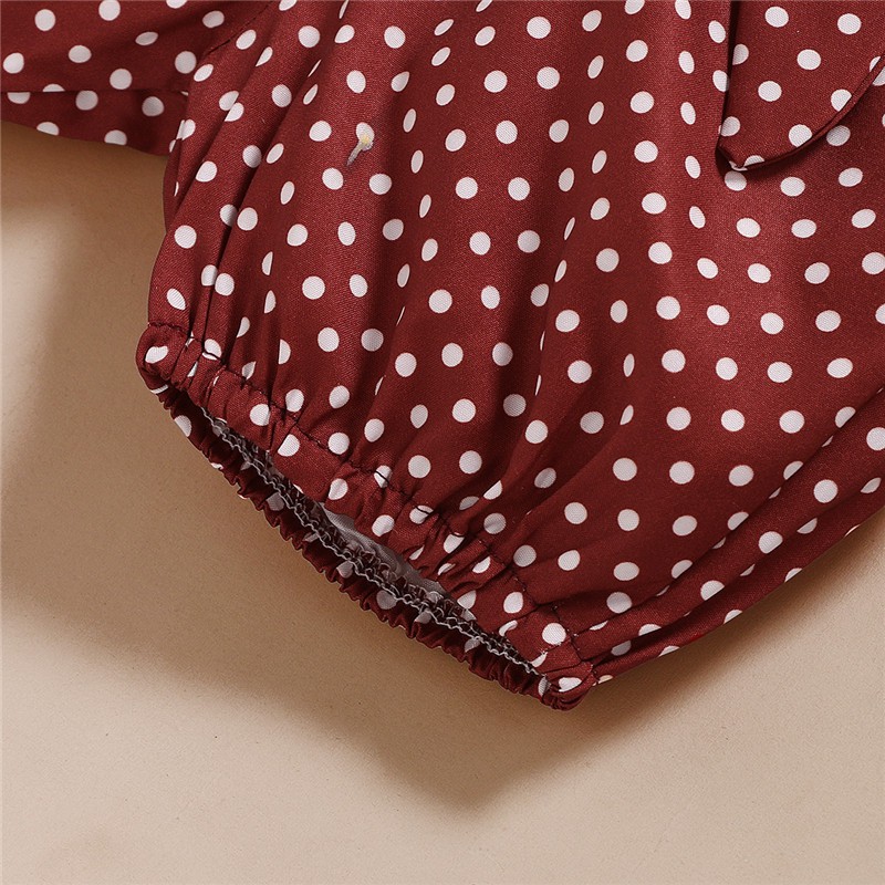 Mikrdoo 0-2 tuổi Bé gái sơ sinh 3 CÁI Polka chấm chữ in ngắn tay mềm vải bé gái quần áo mặc giản dị