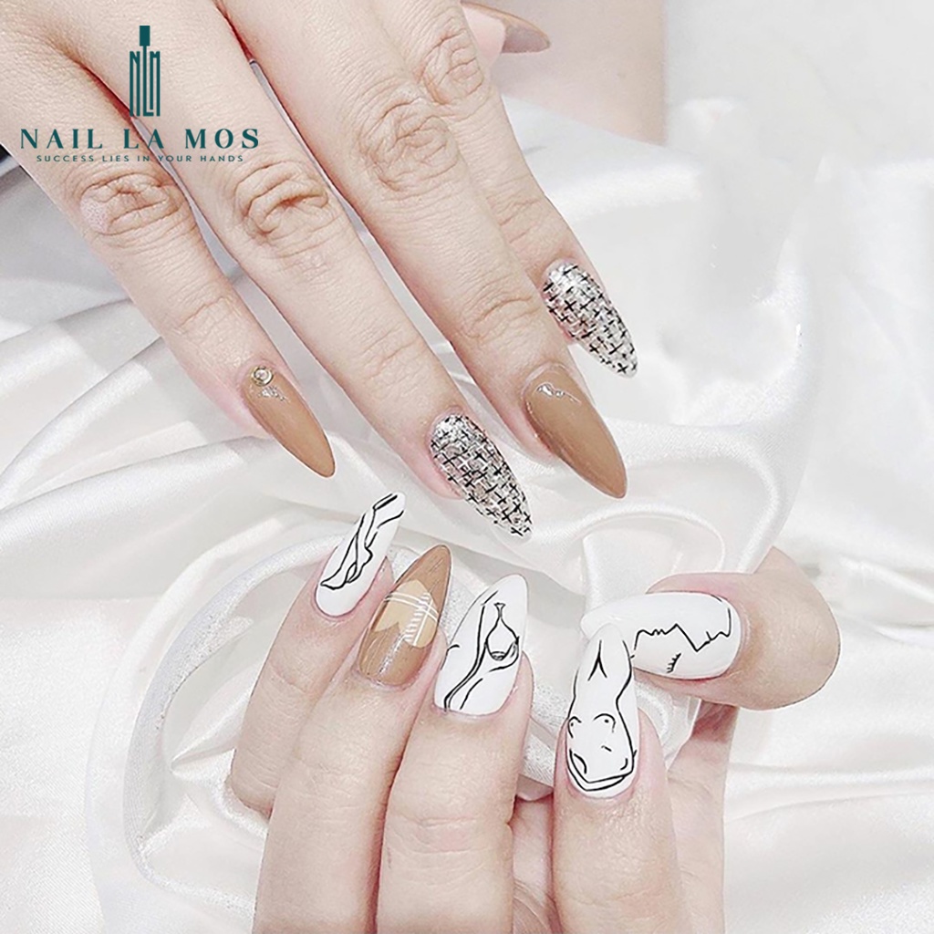 Cọ nét cán đá cao cấp 3 sizes  - Cọ vẽ nail chuyên dụng