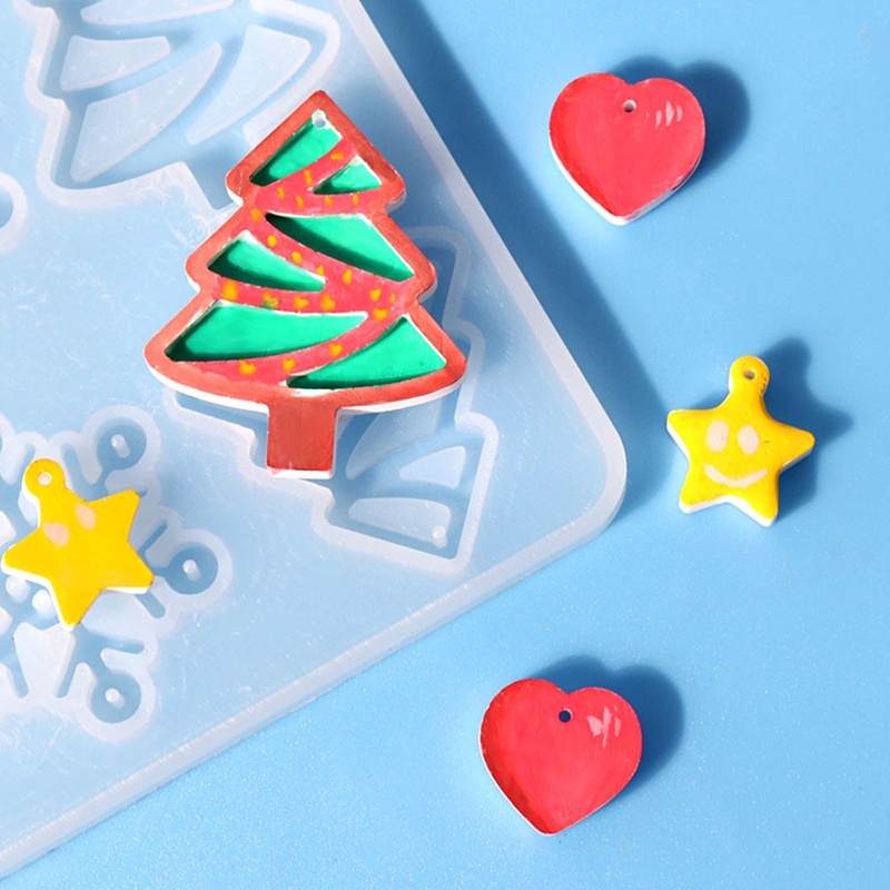 Khuôn Silicone Làm Mặt Trang Sức Hình Cây Thông Noel