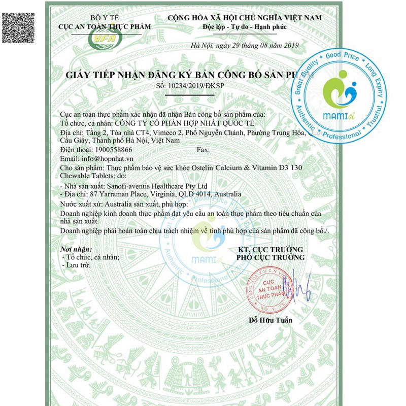 Viên Canxi & Vitamin D3 Ostelin Úc  130viên