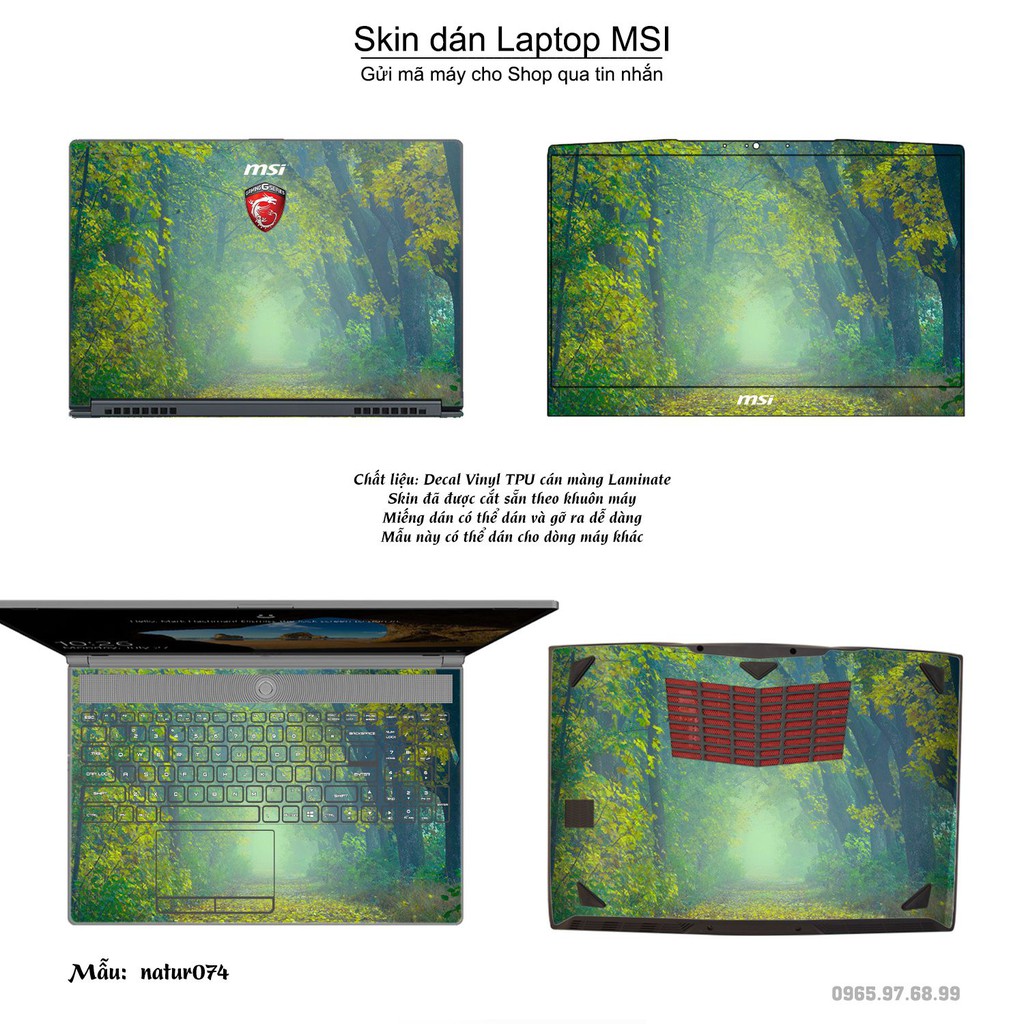 Skin dán Laptop MSI in hình thiên nhiên nhiều mẫu 3 (inbox mã máy cho Shop)