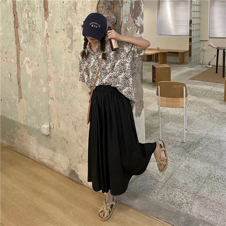 SUXI Áo Sơ Mi Tay Ngắn Dáng Rộng Kiểu Vintage Thời Trang Mùa Hè Cho Nữ