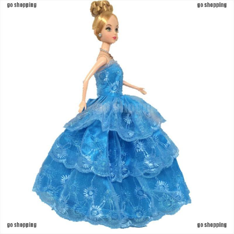 {go shopping}Handmade 3 Layers Wedding Dress Party Gown Clothes Outfits For Barbie Doll Gift