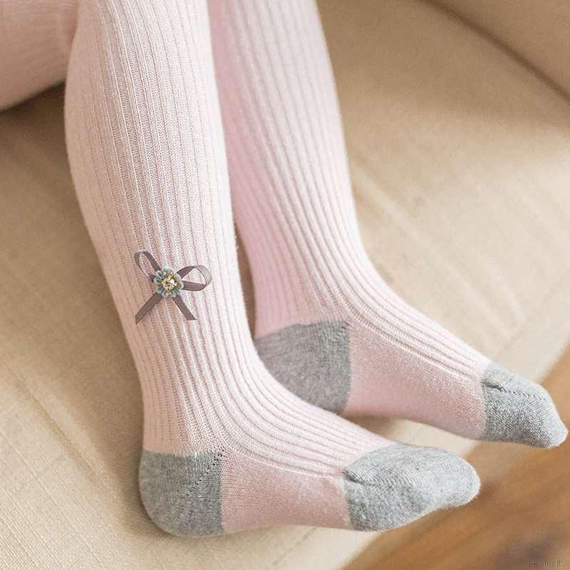 Quần tất dệt kim đính nơ phong cách Hàn Quốc xinh xắn thời trang cho bé gái