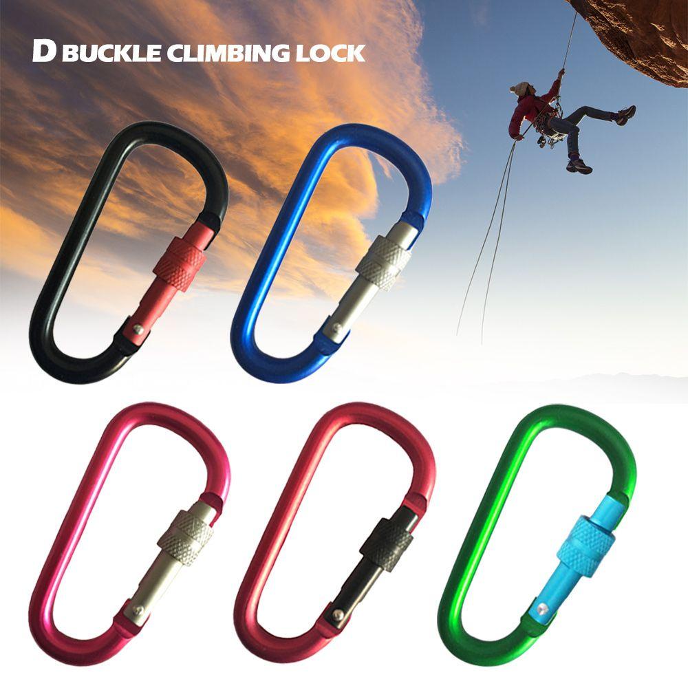 Set 24 3 Móc Khóa Carabiner Bằng Hợp Kim Màu Đen Chất Lượng Cao Dùng Khi Leo Núi
