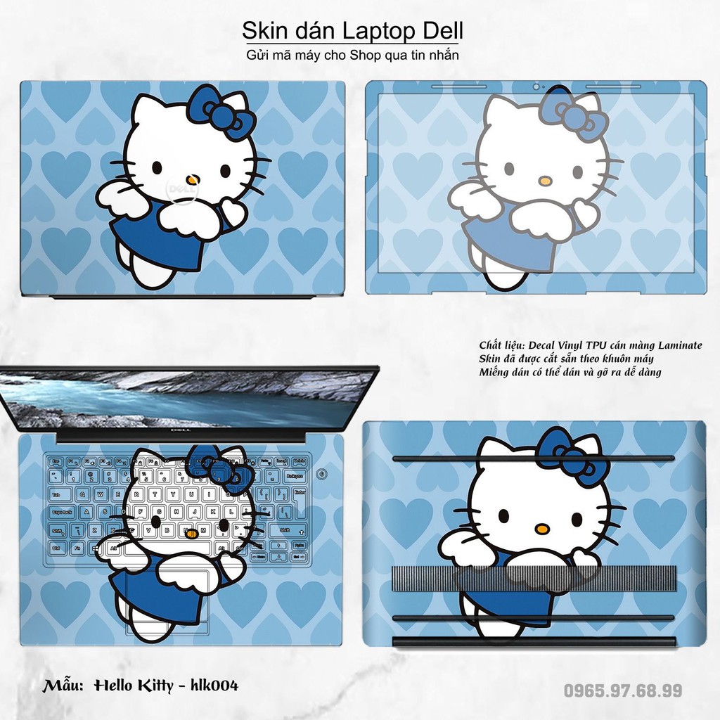 Skin dán Laptop Dell in hình Hello Kitty (inbox mã máy cho Shop)