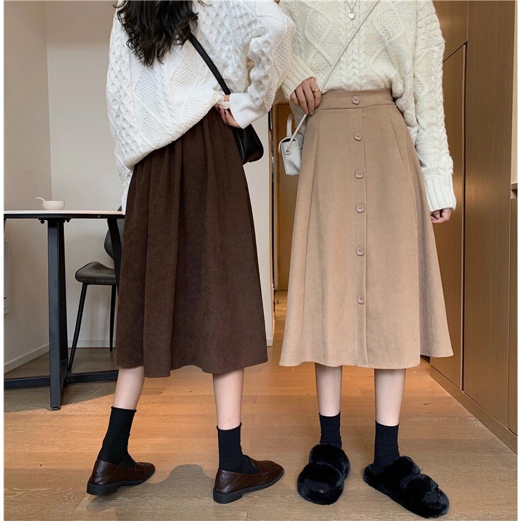  Chân váy xòe dáng dài có cúc, váy midi M804 | BigBuy360 - bigbuy360.vn